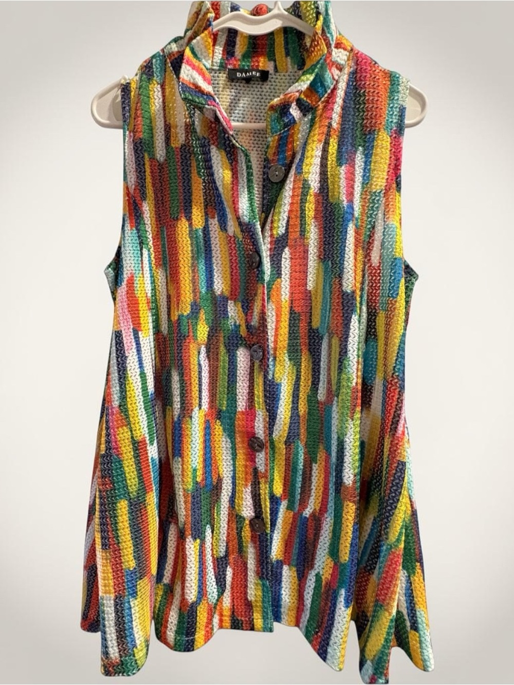INC International Concepts Multicolor Sleeveless Button Front Tunic. Size medium